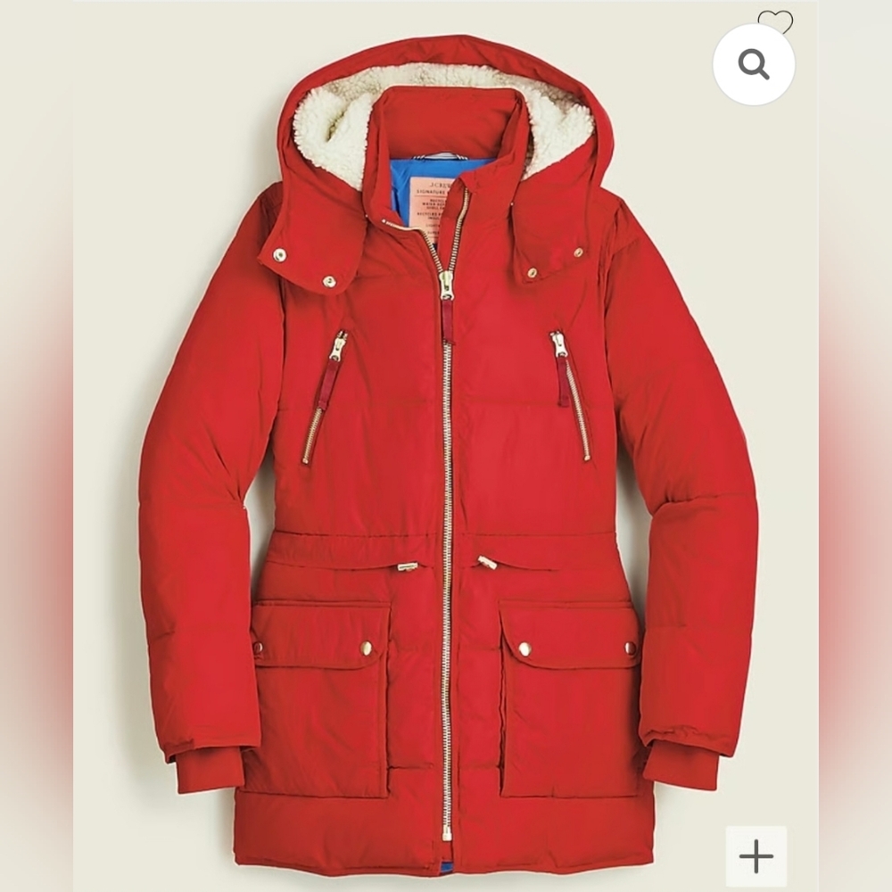 J. Crew Orange Signature Puffer Coat size XS Extra Small